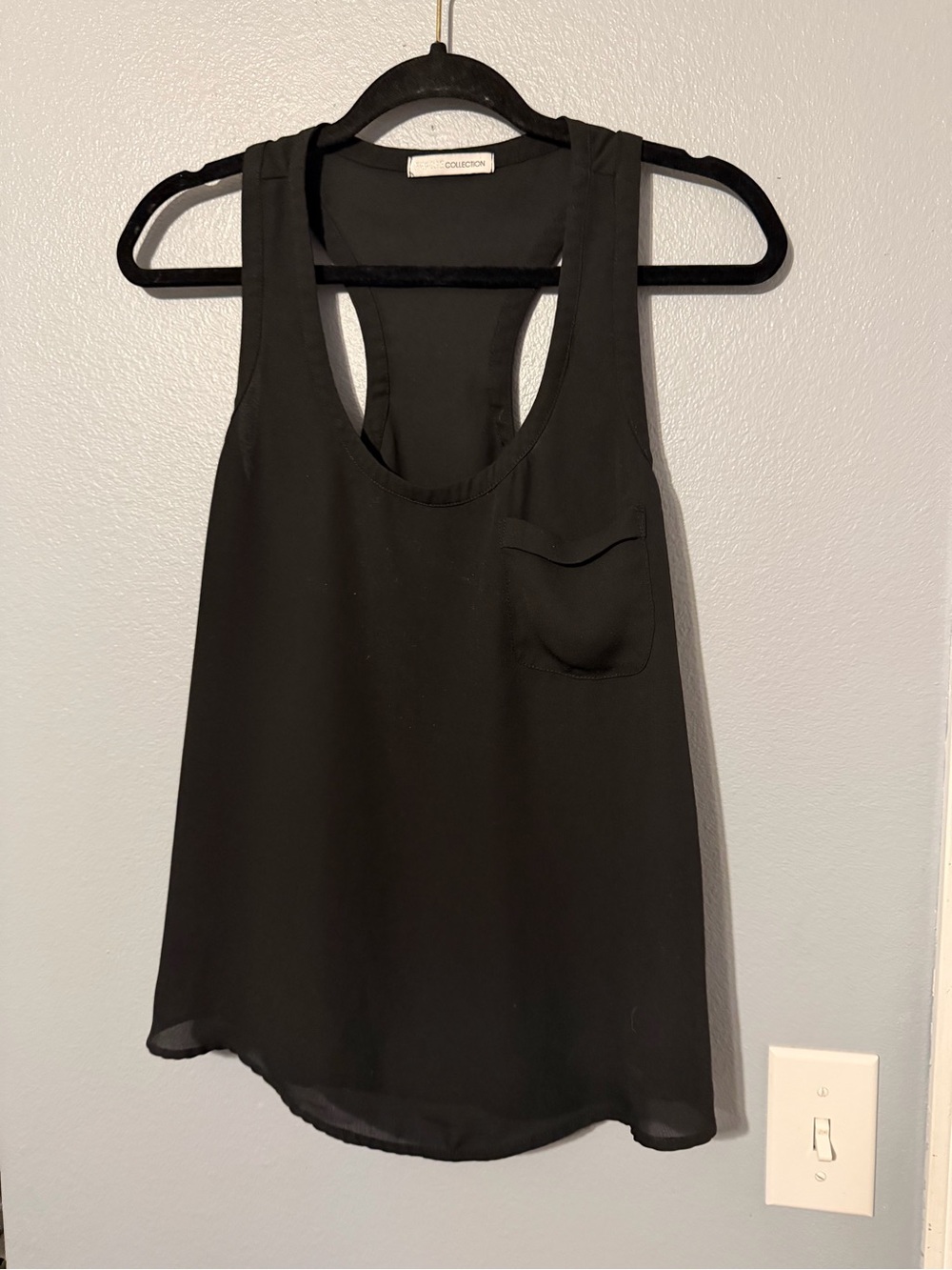 Black Racerback Tank with Front Pocket - Lightweight Everyday Tank